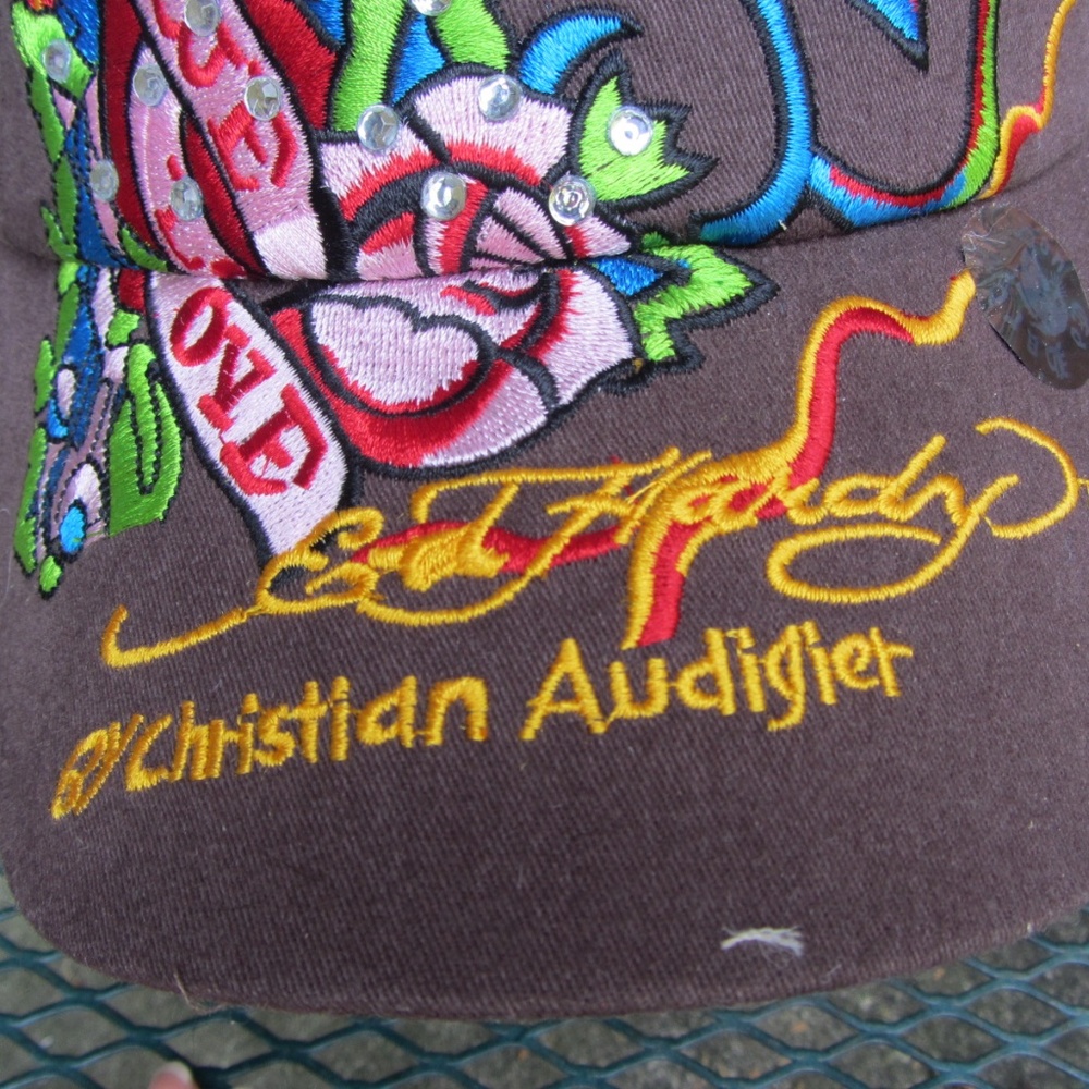 ED HARDY CHRISTIAN AUDIGIER BROWN TRUCKER HAT NWOT - Picture 2 of 8